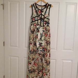 Knee length dress with long over skirt